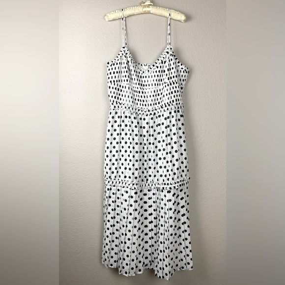 Adelyn Rae Dresses & Skirts - WOMEN’S Adelyn Rae black/white polka dot spaghetti strap MIDI dress size XL